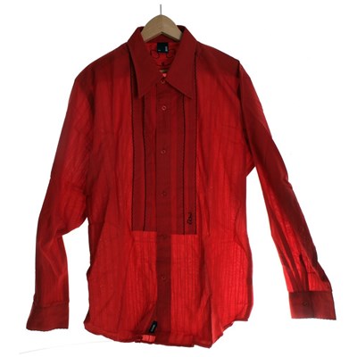 Greco Ruffle L/S Shirt - Red
