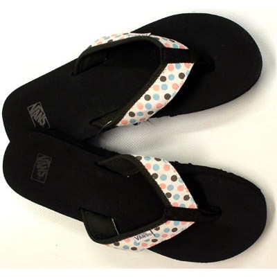 Classic 3 Point Coffee/Dot Print Girls Sandal