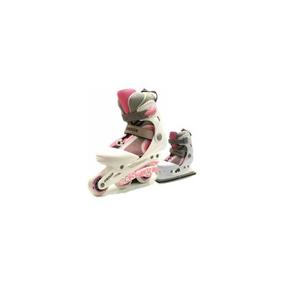 Orion White/Pink Inline Skates/Ice Skates
