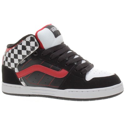 Skink Mid (Check) Black/White/Red Kids Shoe IPD0S7