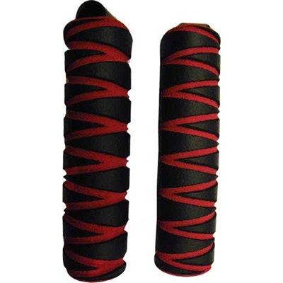 Black/Red Zig Zag Replacement Scooter Handlebar Grips