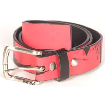Collage Red Leather Belt