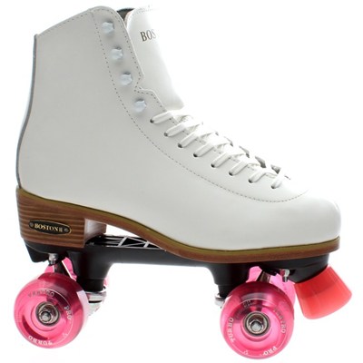 Boston II White Leather Quad Roller Skate