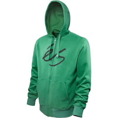 Script Green Zip Hood Fleece