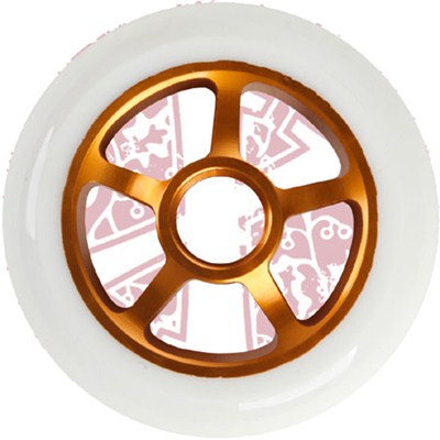 Pro Series Extreme Metal Core 100mm Scooter Wheel - Orange/White