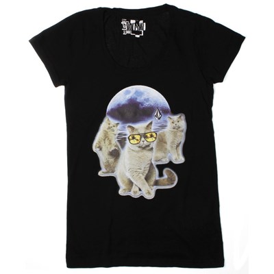 Moon Cat Black S/S Tee