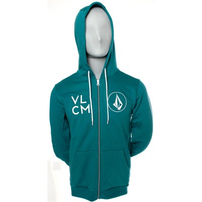 Zzzip Slim Zip Fleece Hoody - Blue Green