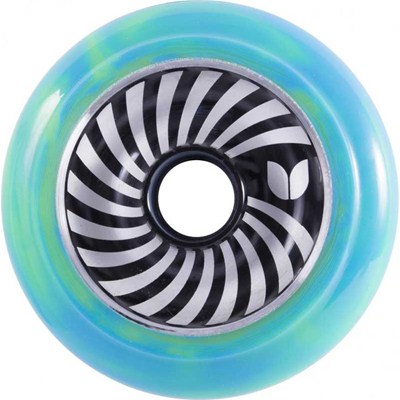 Vertigo Green/Blue Swirl Aluminium Hub Scooter Wheel