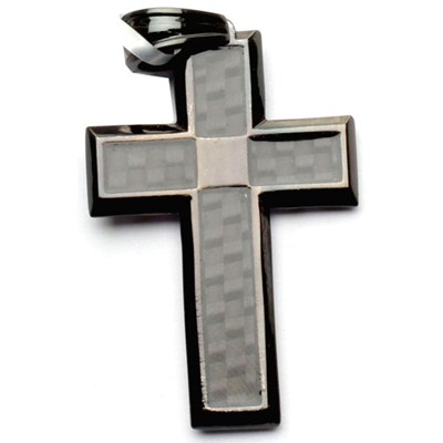 Tech Cross Black Pendant