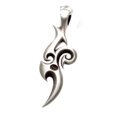 Spiral Clouds Silver Matte Pendant