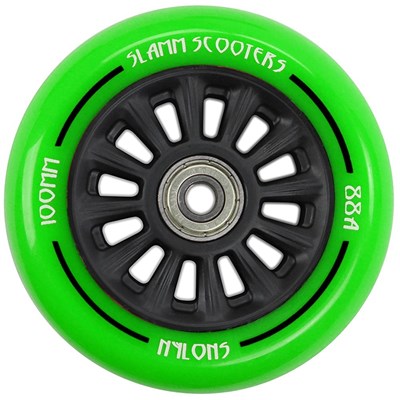 Nylon Core 100mm Scooter Wheel and Bearings - Green