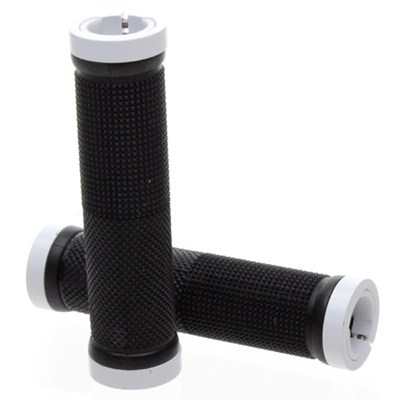 Kraton Scooter Handlebar Grips - Black/White Alloy Rings