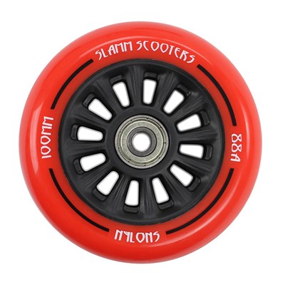 Nylon Core 100mm Scooter Wheel and Bearings - Red