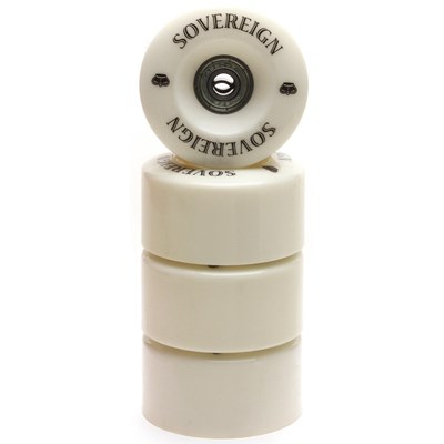 Sovereign 62mm Roller Skate Wheels & Bearings - White