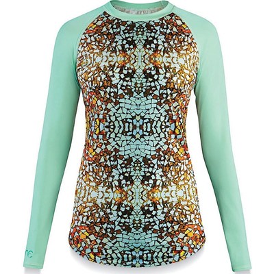 Womens Classic L/S Rashguard - Mosaic Seafoam