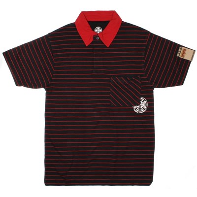 Delmar S/S Polo Shirt - Black/Dark Red