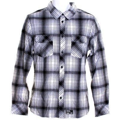 AV Plaid L/S Shirt - White Black