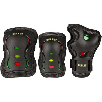 Blast Junior Triple Padset - Black/Rasta