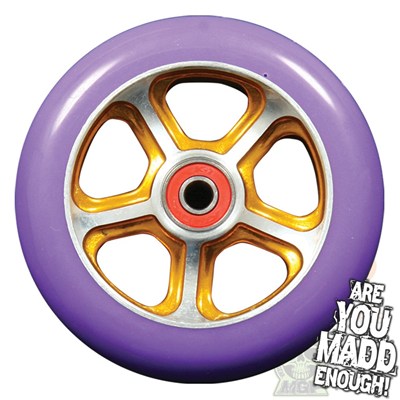DDAM CFA 110mm Scooter Wheel Including Bearings - Gold/Purple