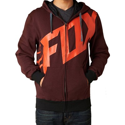 Tainted Zip Front Hoody - Heather Burgundy