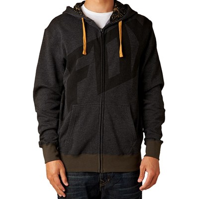 Tainted Zip Front Hoody - Heather Black