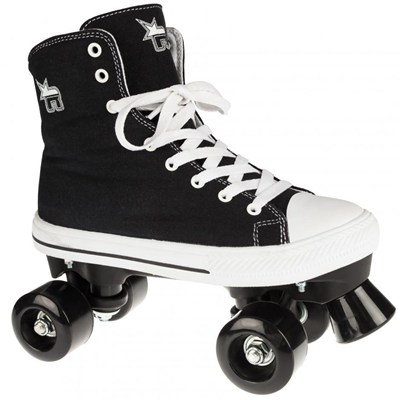 Canvas High Kids Quad Roller Skates - Black