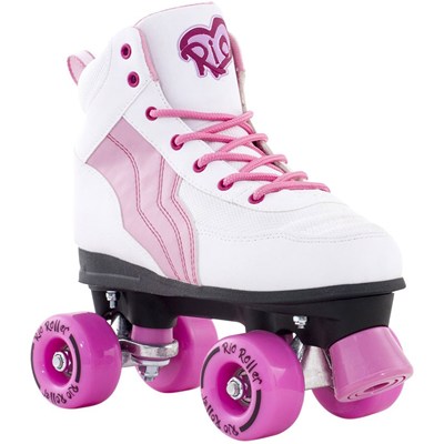 Pure White/Pink Quad Roller Skates