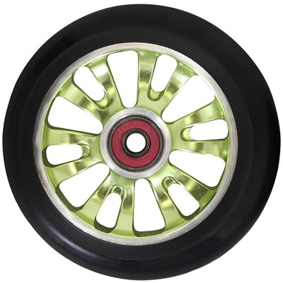 Vicious Extruded CNC 110mm Scooter Wheel Including Bearings - Green/Black