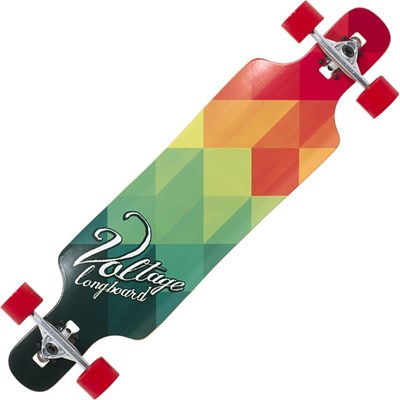 VOLLB401 Complete Drop Through Longboard - Red/Green