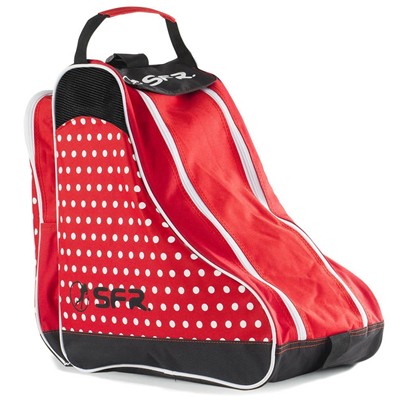 Designer Ice/Roller Skate Carry Bag - Red Polka