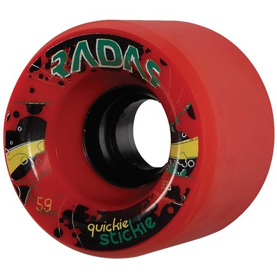 Quickie Stickie 59mm/93a Roller Skate Wheels- Red