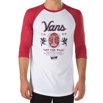 Cold One Raglan S/S T-Shirt - White/Red Heather 5TQJ5P