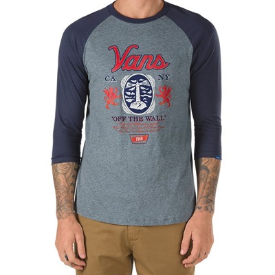 Cold One Raglan S/S T-Shirt - Heather Grey/Navy 5TQ60B