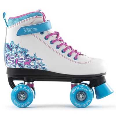 Vision II White/Blue Kids Quad Roller Skates
