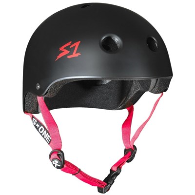 Lifer Helmet - Black Matt with Red Strap