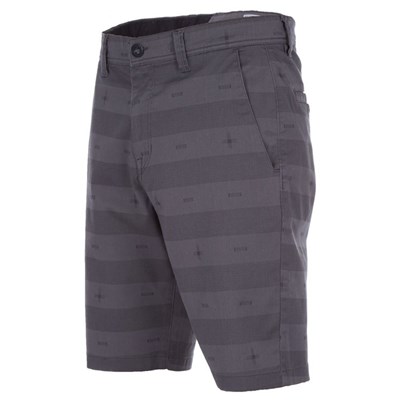 Frickin Mod Stripe Print Chino Shorts - Pewter