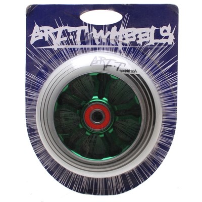 Ultra Light 100mm Aluminium Hub Scooter Wheel with Bearing - Green