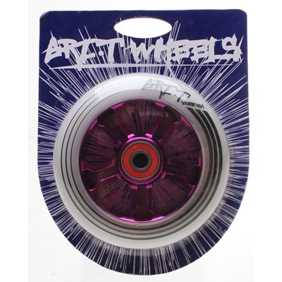 Ultra Light 100mm Aluminium Hub Scooter Wheel with Bearing - Purple