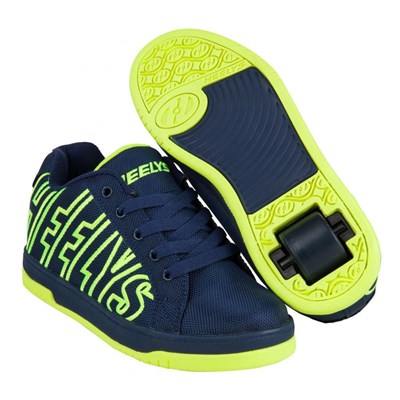 Split Navy/Bright Yellow Kids Heely Shoe