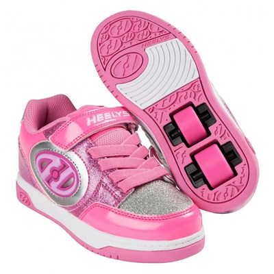 Plus Lighted Neon Pink/Light Pink/Silver Kids Heely X2 Shoe Plus Lighted Neon Pink/Light Pink/Silver Kids Heely X2 Shoe