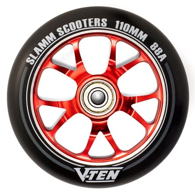 V-Ten II 110mm Alloy Core Scooter Wheel and Bearings - Red