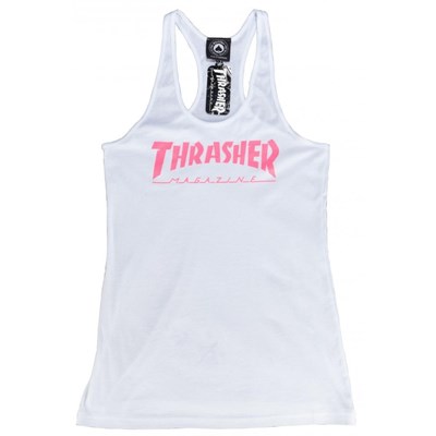 Magazine Racerback Girls Vest - White
