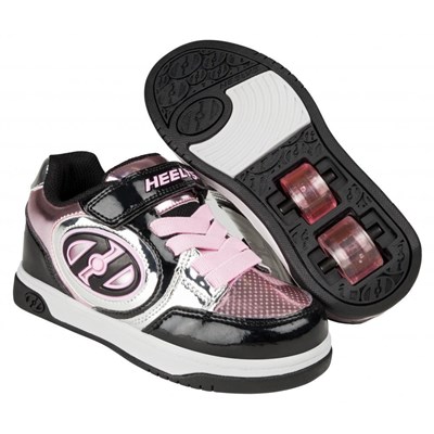 Plus Lighted Black/Silver/Pink Chrome Kids Heely X2 Shoe Plus Lighted Black/Silver/Pink Chrome Kids Heely X2 Shoe