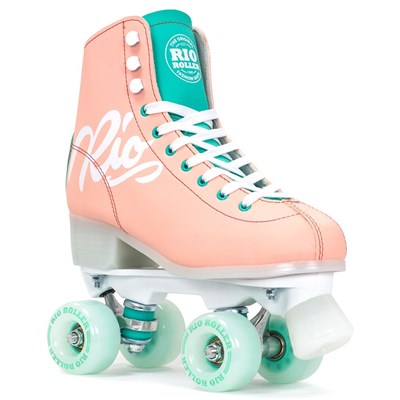 Script Quad Roller Skates - Peach/Green