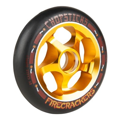 Firecrackers Aluminium Hub Scooter Wheel - Black/Gold