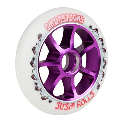 Sushi Rolls Aluminium Hub Scooter Wheel - White/Purple