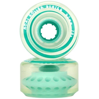 Outdoor Classic 65mm/78a Roller Skate Wheels - Clear/Teal