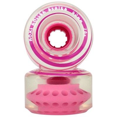 Outdoor Classic 65mm/78a Roller Skate Wheels - Clear/Pink