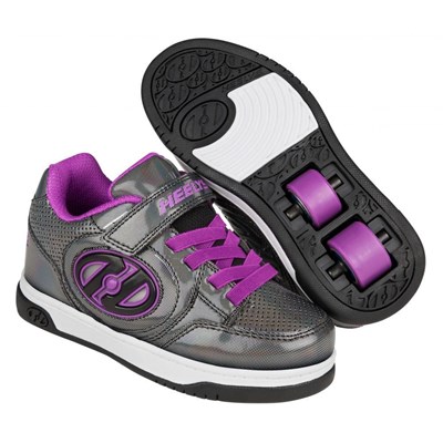 Plus Lighted Black Sparkle/Purple Kids Heely X2 Shoe