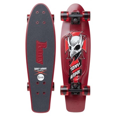 Complete 27inch Plastic Skateboard - Hawk Crest Maroon